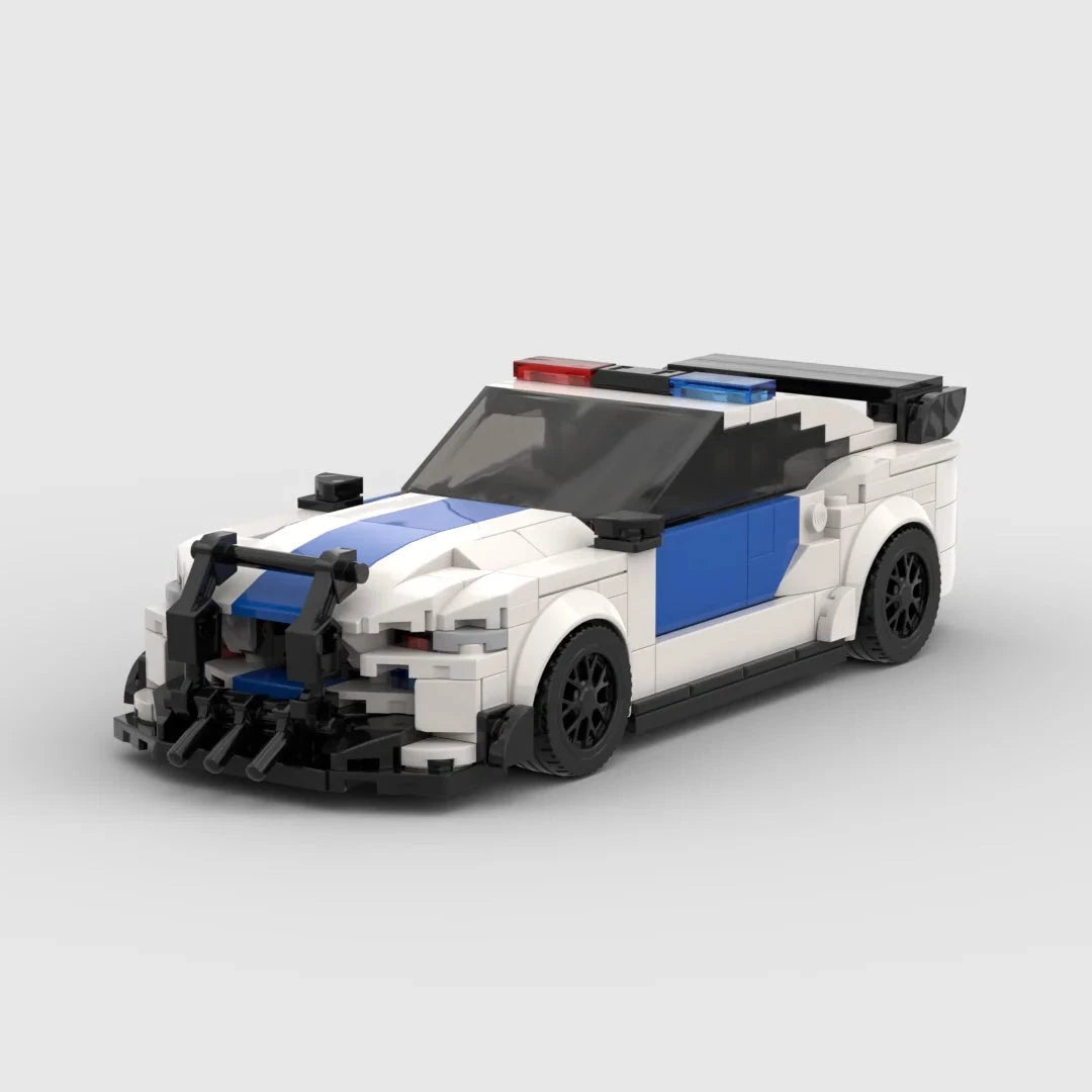 Image of Ford Mustang Police Cruiser - Lego Building Blocks by Targa Toys