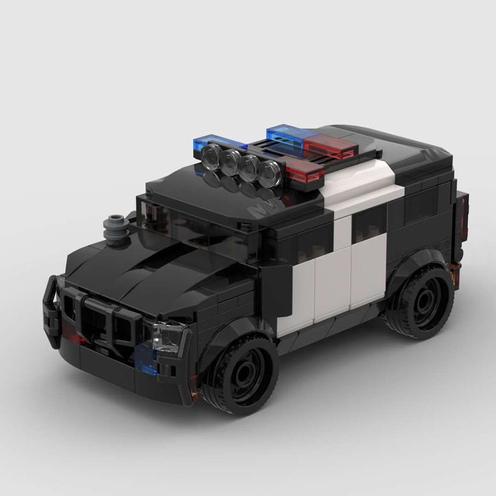 Image of GMC Hummer Base 7 EV Police - Lego Building Blocks by Targa Toys