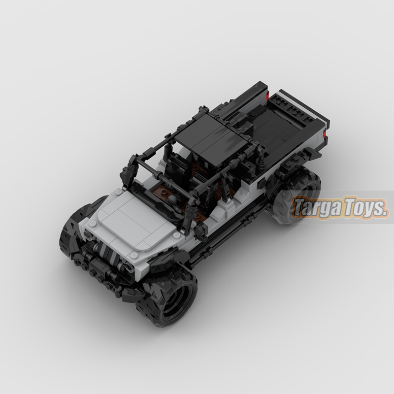 Jeep Wrangler Gladiator made from lego building blocks