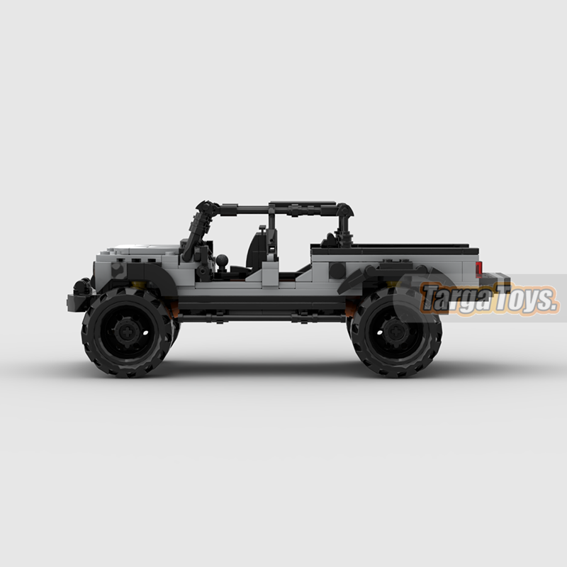 Jeep Wrangler Gladiator made from lego building blocks