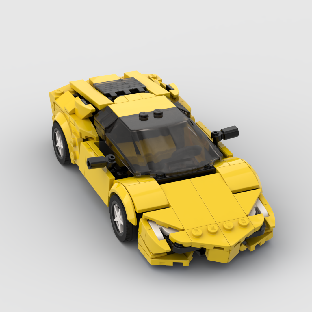 Lamborghini Aventador made from lego building blocks