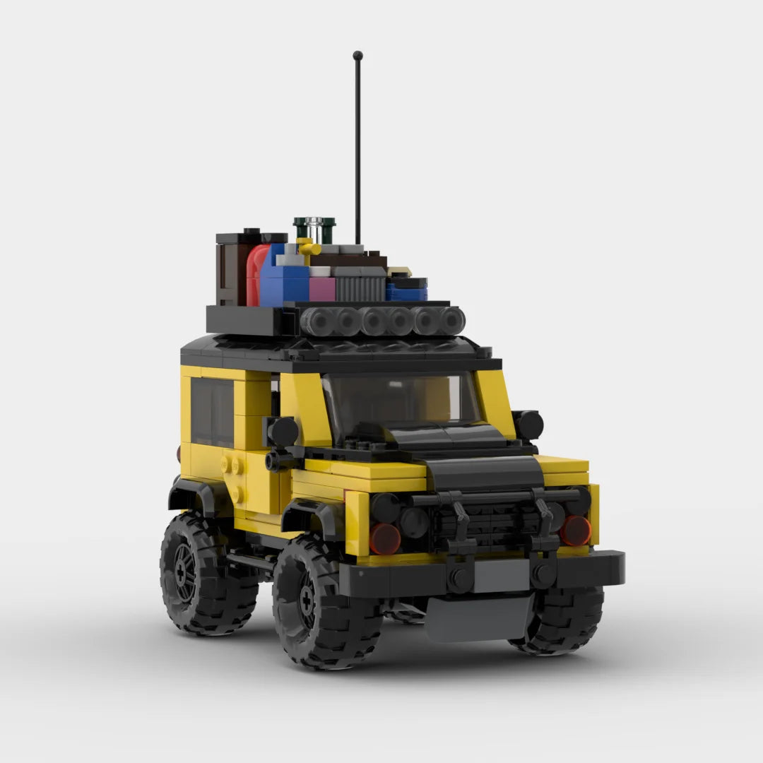 Land Rover Defender Safari made from lego building blocks