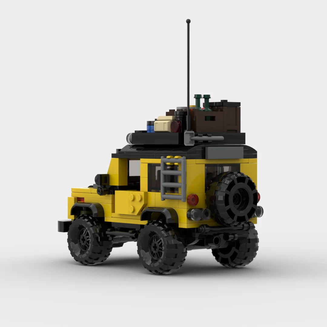 Land Rover Defender Safari made from lego building blocks