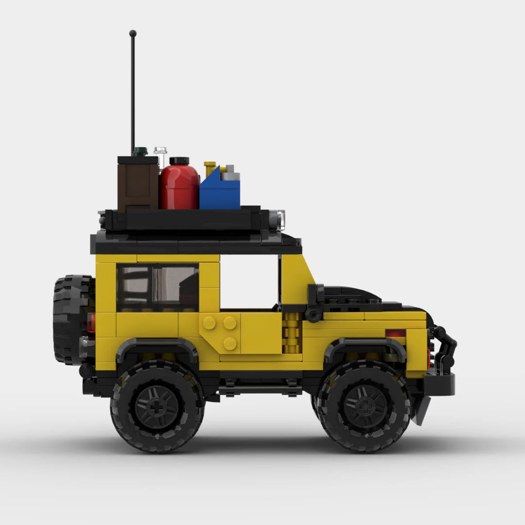 Land Rover Defender Safari made from lego building blocks