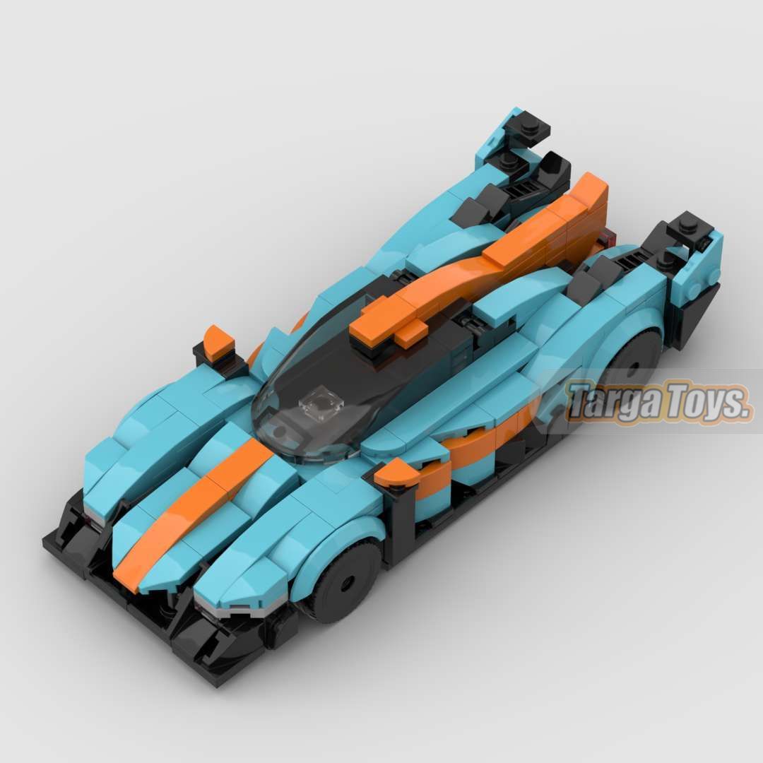 Le Mans 24 Racing car Gulf Edition made from lego building blocks