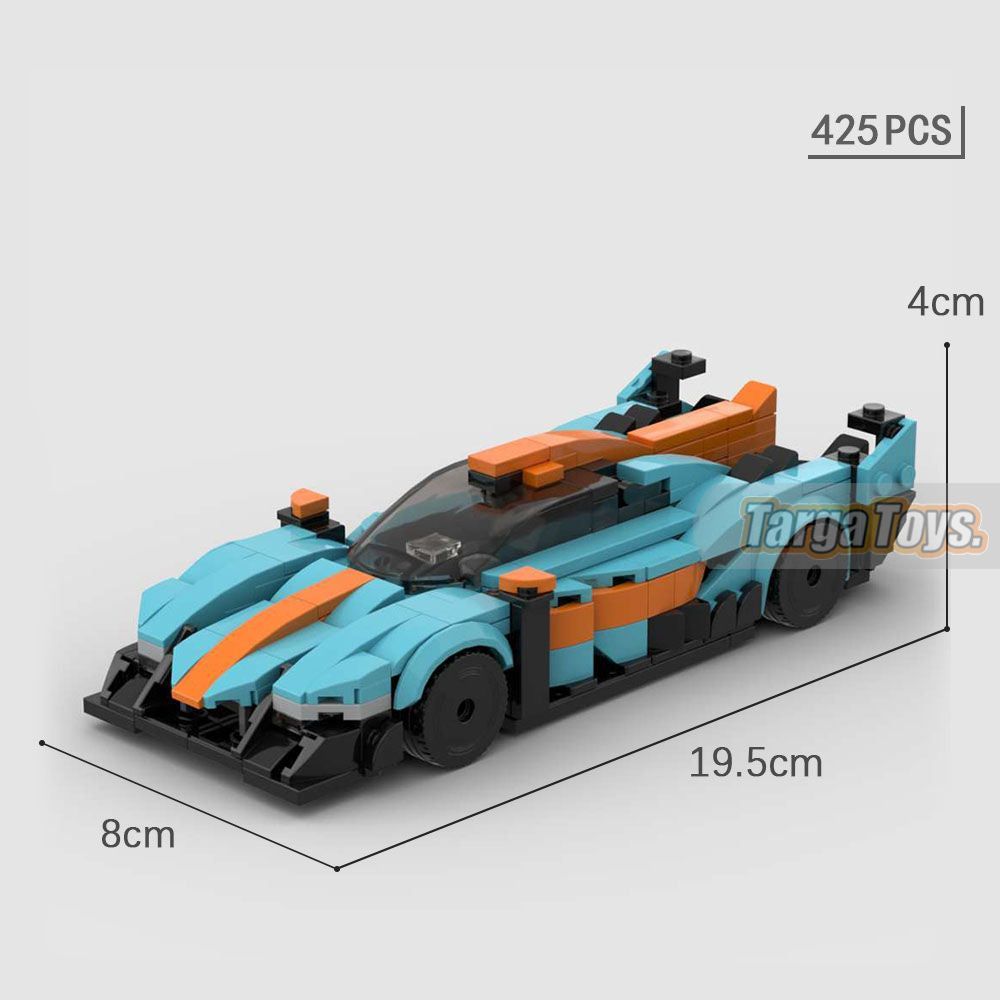 Le Mans 24 Racing car Gulf Edition made from lego building blocks