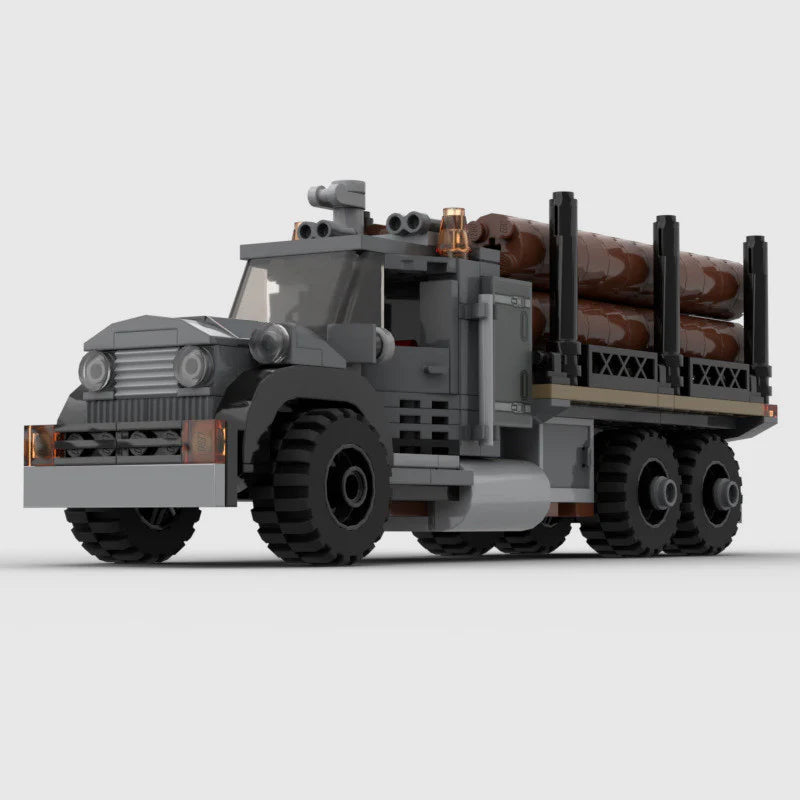 Log Truck made from lego building blocks