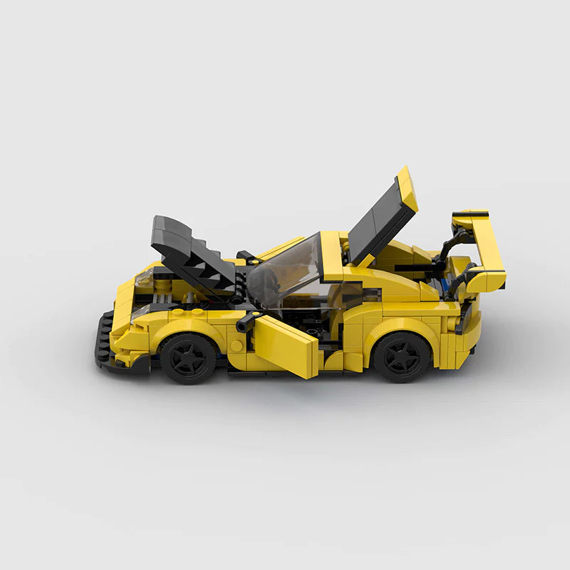 Mazda RX-7 FD Yellow made from lego building blocks