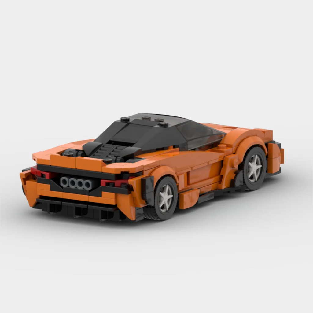 McLaren 765lt made from lego building blocks