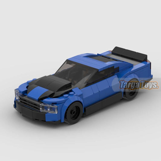 Chevrolet Camaro ZL1 Blue made from lego building blocks