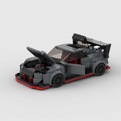 Nissan Skyline GT-R R35 Liberty Walk made from lego building blocks