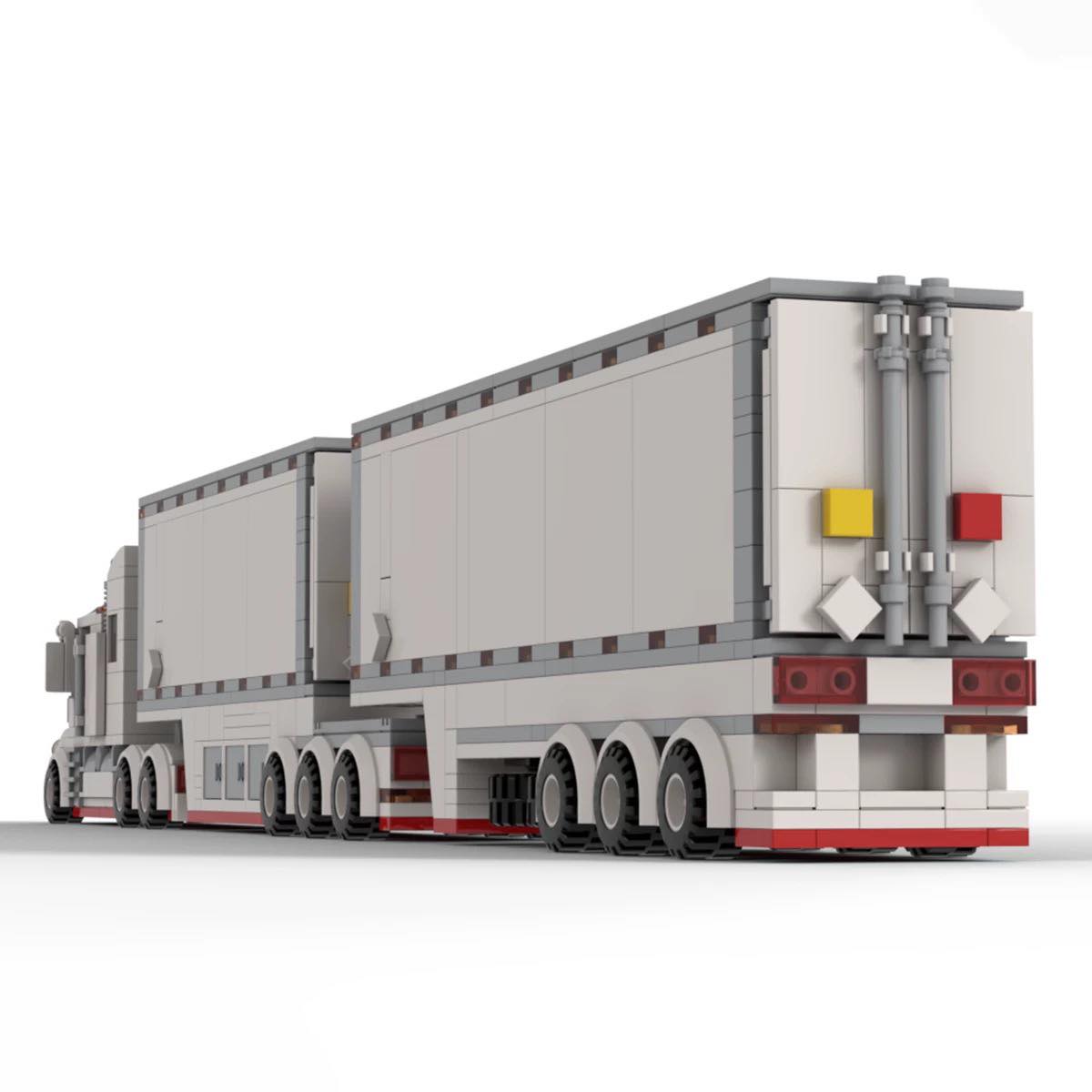 Image of Peterbilt Refrigerated B Double Truck - Lego Building Blocks by Targa Toys