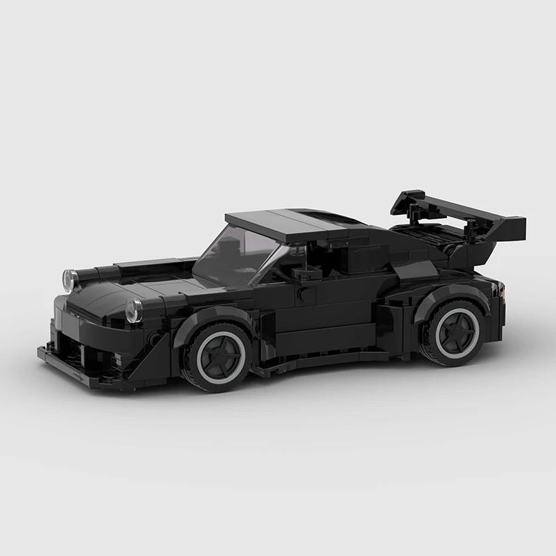 Porsche 911 930 RWB black made from lego building blocks