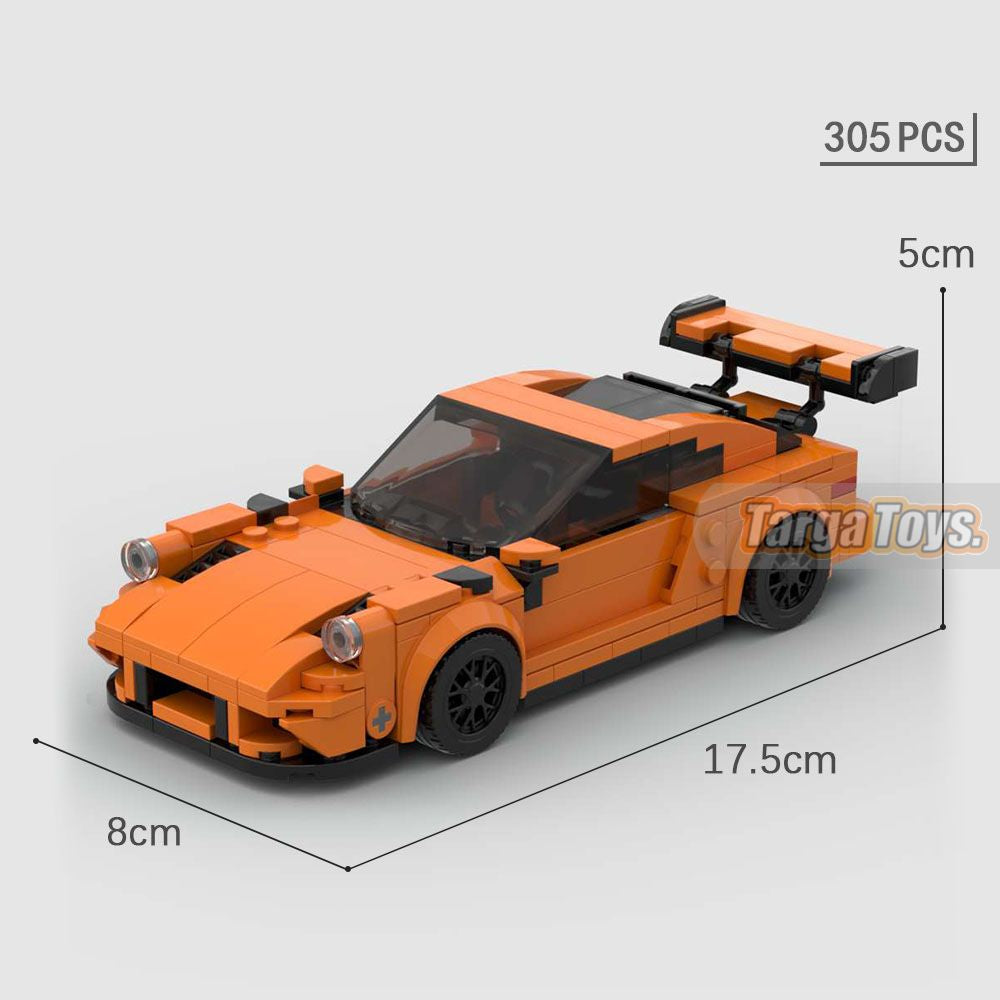 Porsche 911 GT3 RS made from lego building blocks