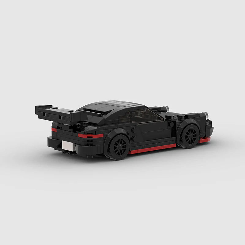 Porsche GT3 RS Black Edition made from lego building blocks