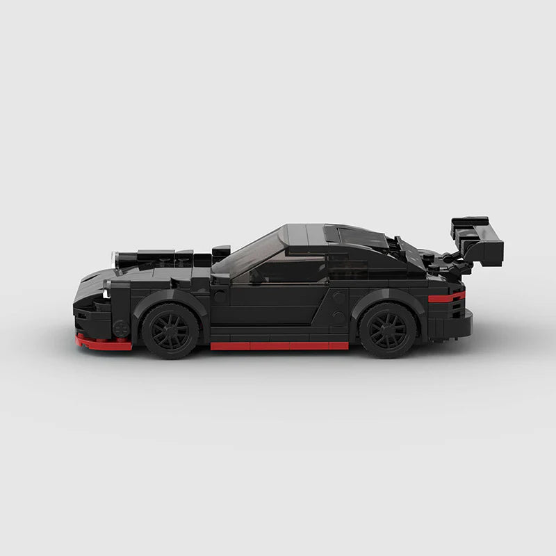 Porsche GT3 RS Black Edition made from lego building blocks