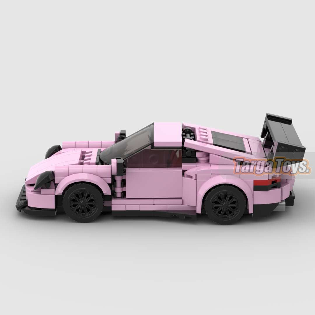 Porsche GT3 RS Pink Edition made from lego building blocks