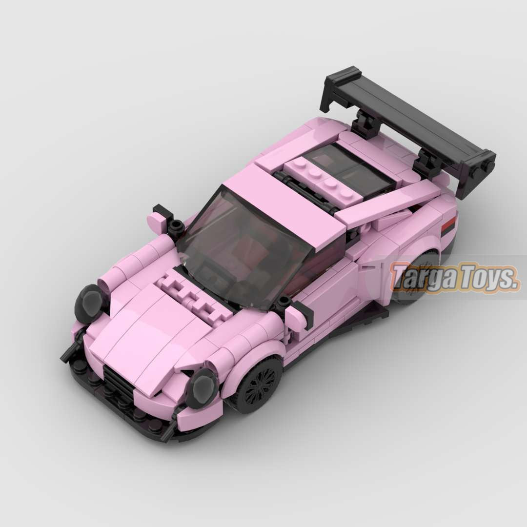 Porsche GT3 RS Pink Edition made from lego building blocks