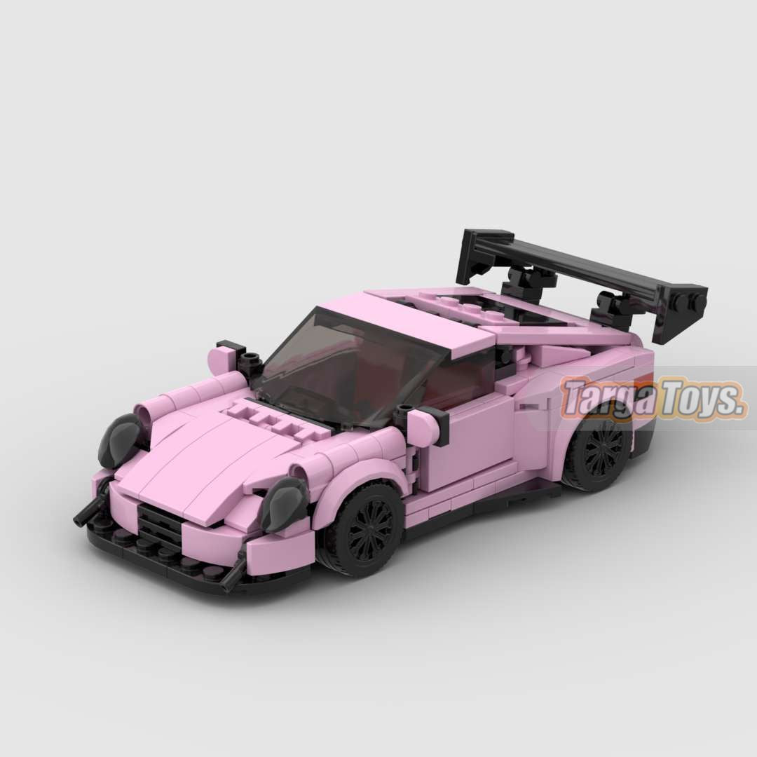 Porsche GT3 RS Pink Edition made from lego building blocks