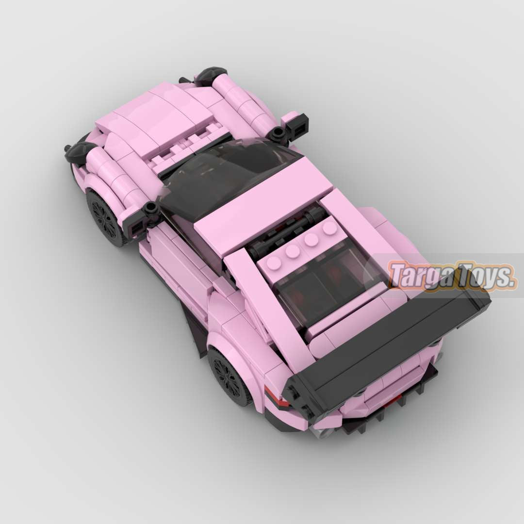 Porsche GT3 RS Pink Edition made from lego building blocks