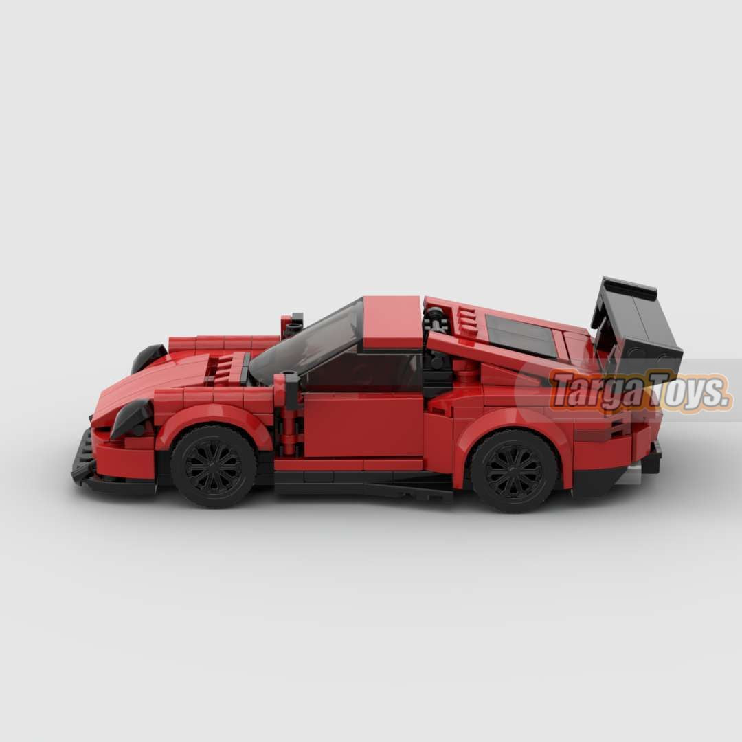 Porsche GT3 RS Red Edition made from lego building blocks