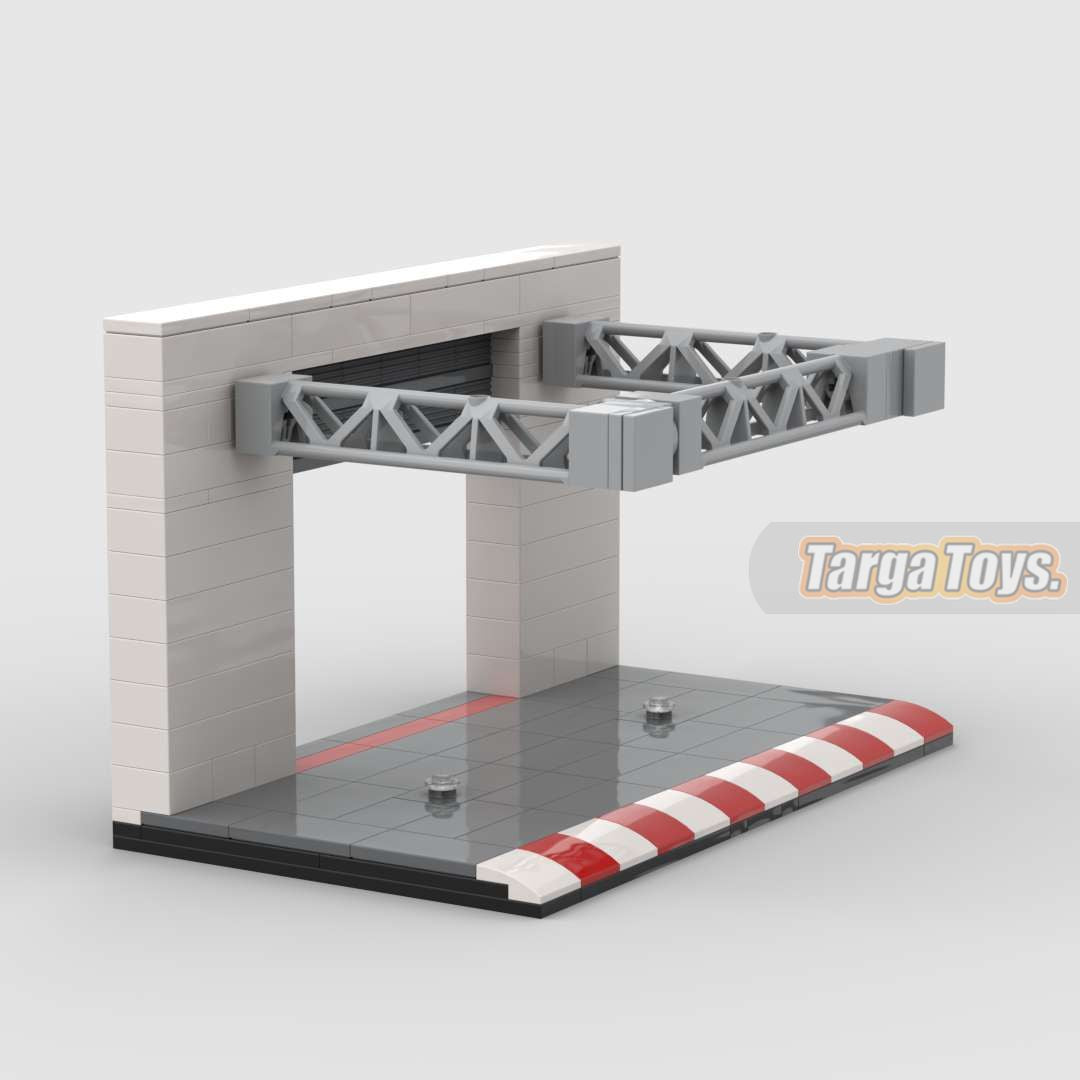 Racing Pit Lane Display made from lego building blocks