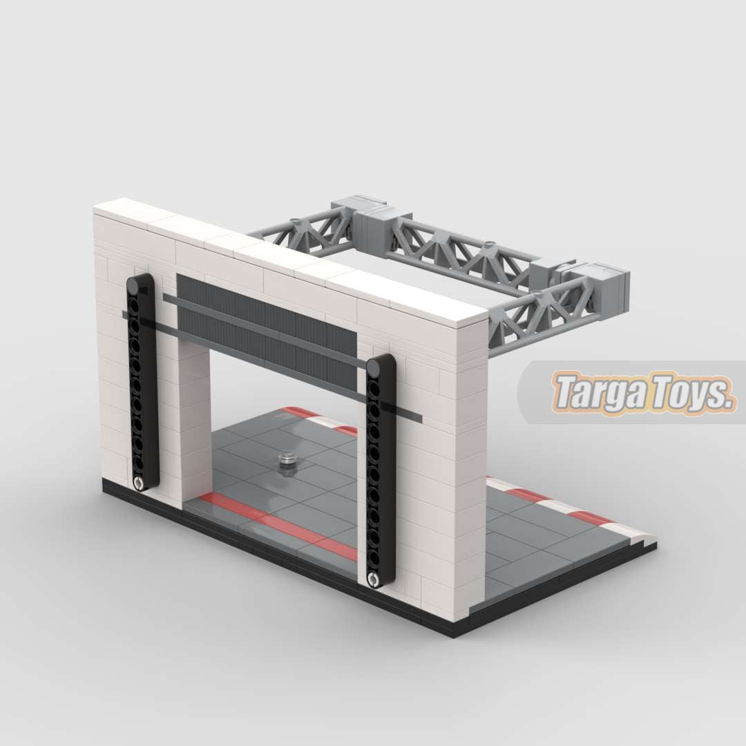 Racing Pit Lane Display made from lego building blocks