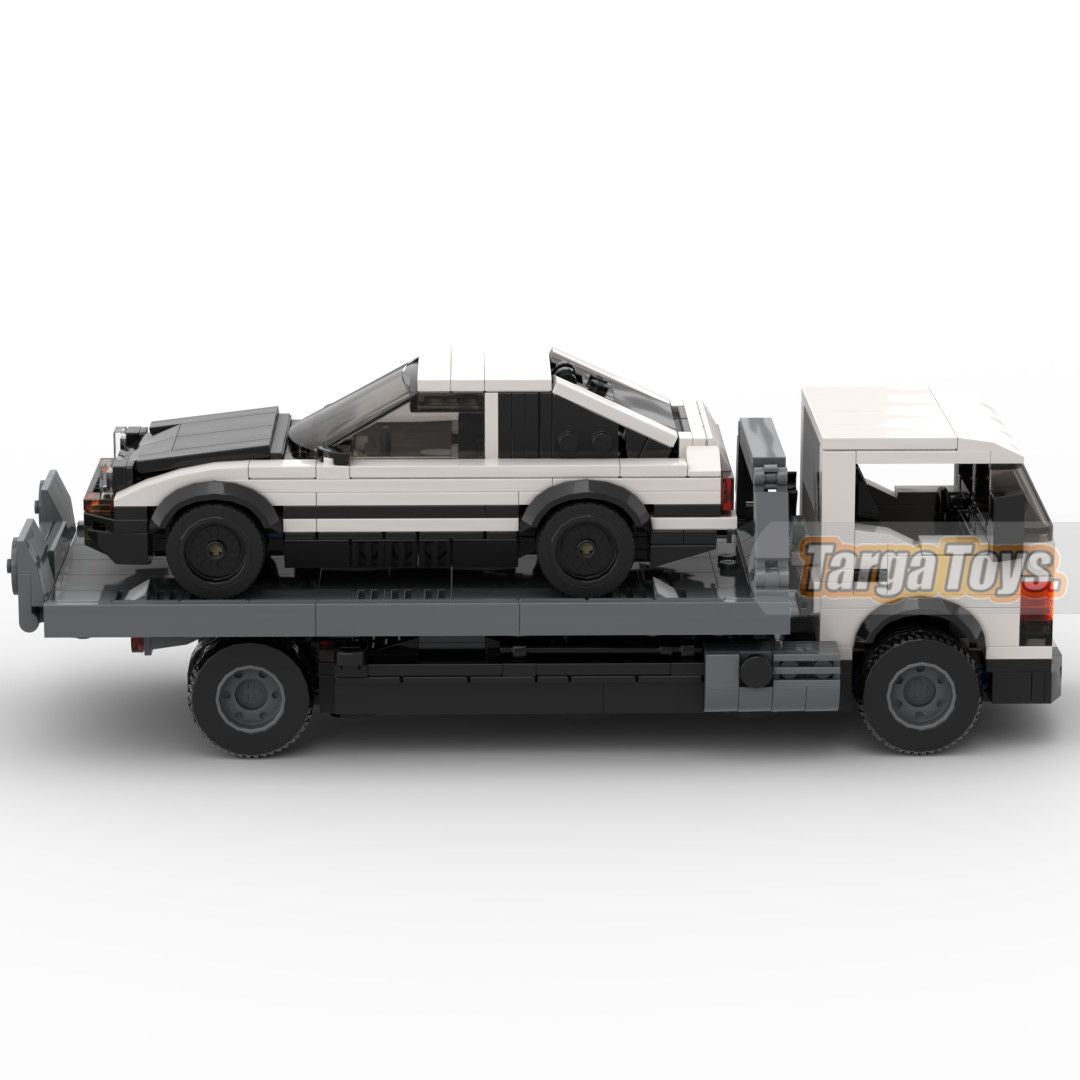 Rescue Flatbed Trailer made from lego building blocks