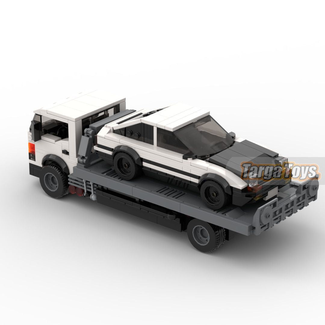 Rescue Flatbed Trailer made from lego building blocks