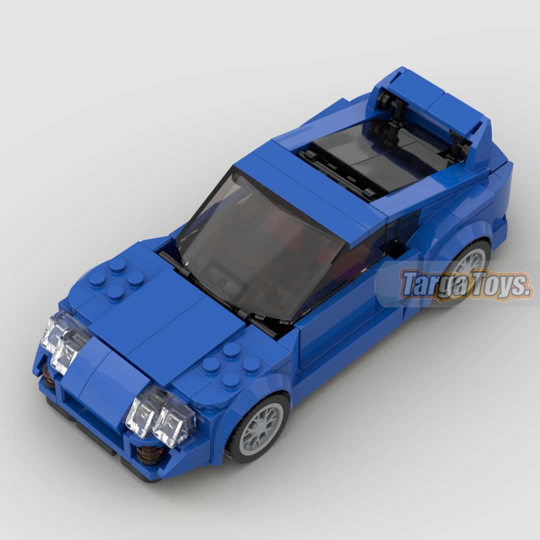 Toyota Supra MK4 Blue made from lego building blocks