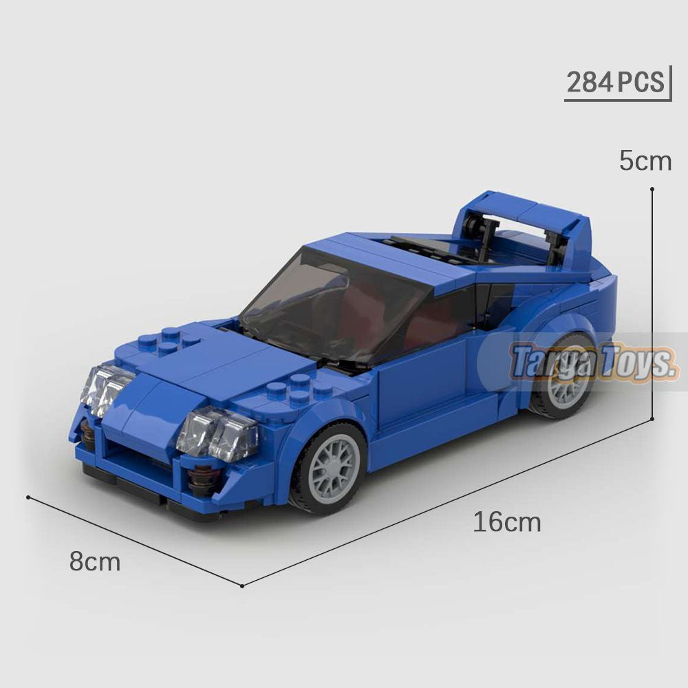 Toyota Supra MK4 Blue made from lego building blocks