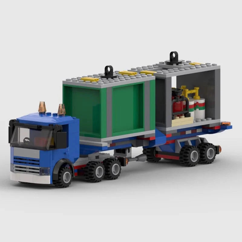 Image of Trailer Truck - Lego Building Blocks by Targa Toys