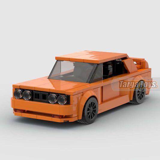 BMW M3 E30 Orange Frank Ocean made from lego building blocks