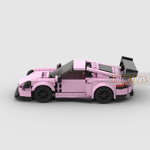 Porsche GT3 RS Pink Edition made from lego building blocks