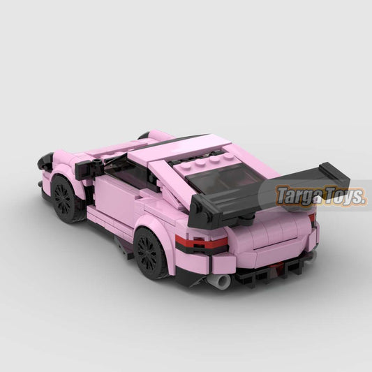 Porsche GT3 RS Pink Edition made from lego building blocks
