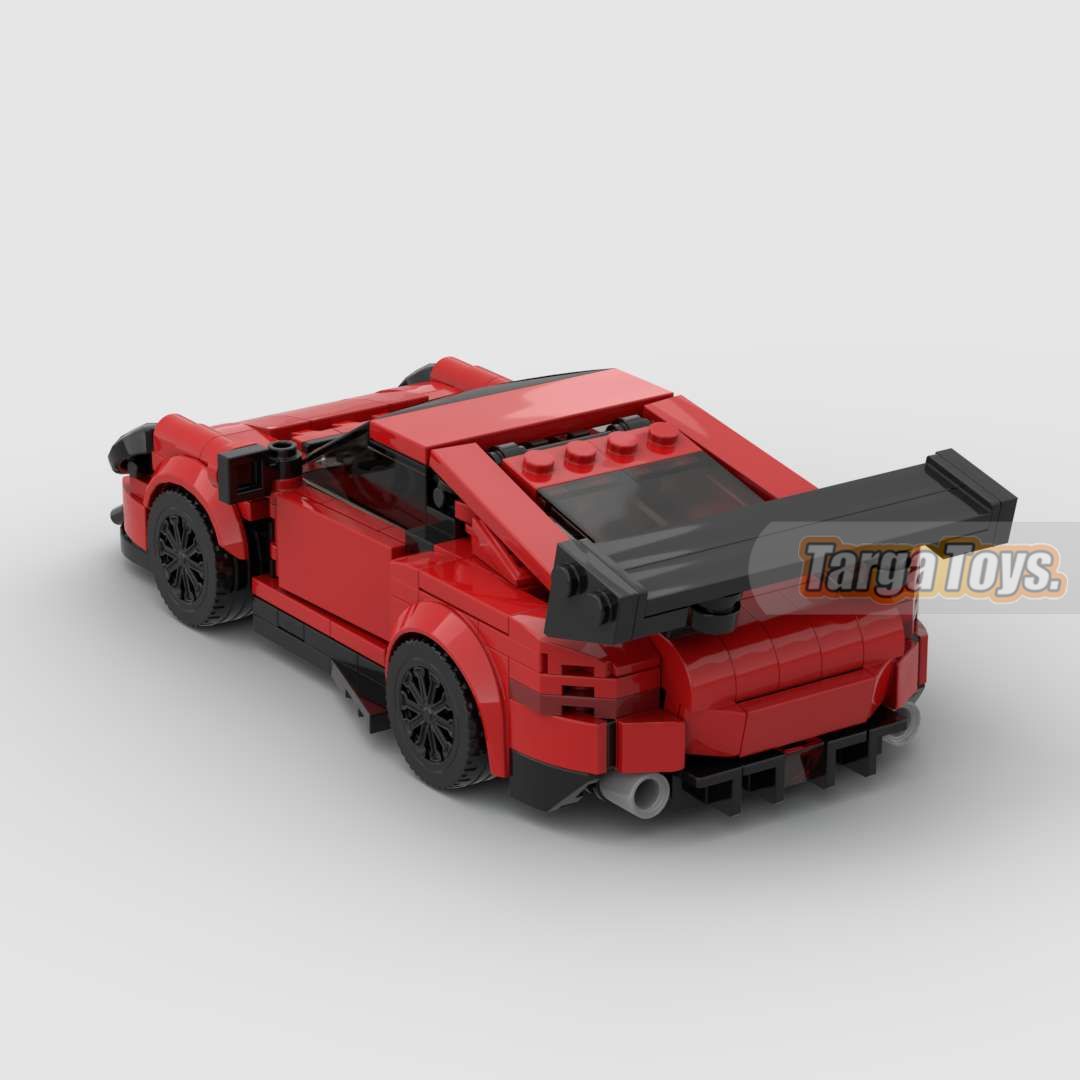 Porsche GT3 RS Red Edition made from lego building blocks