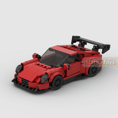 Porsche GT3 RS Red Edition made from lego building blocks