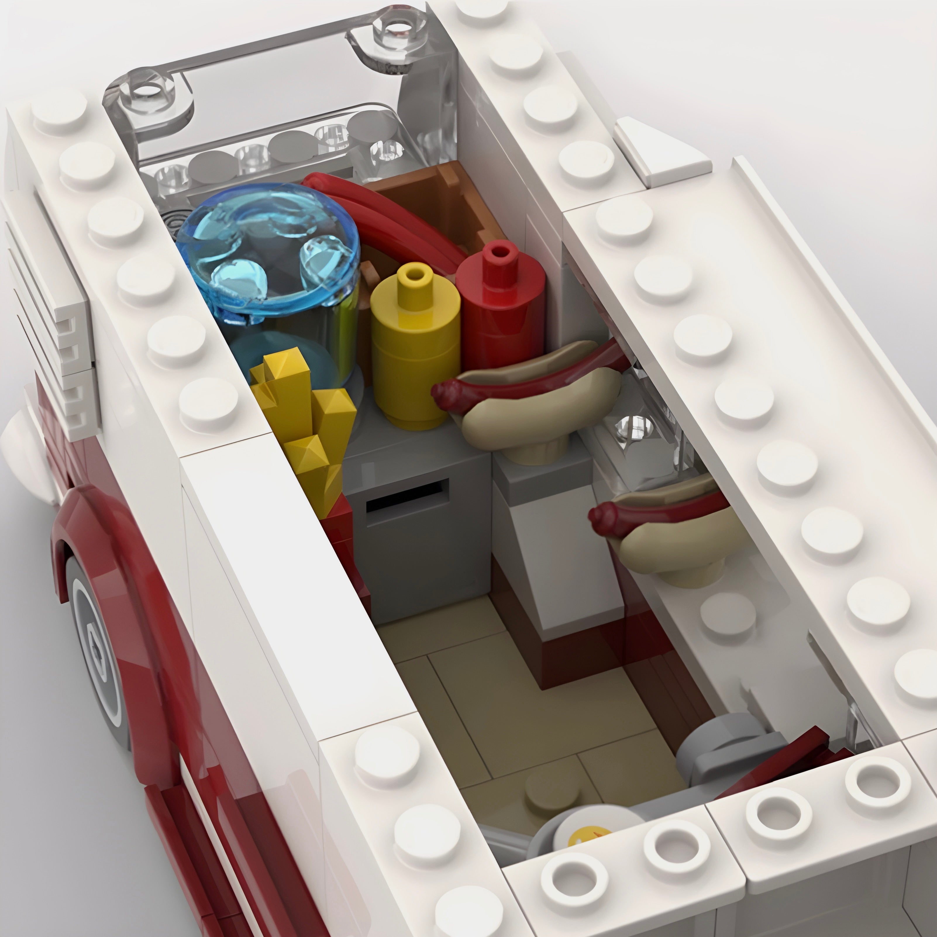 Image of Volkswagen Hot Dog Truck - Lego Building Blocks by Targa Toys